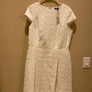NWT Brooks Brothers White Dress with Cap Sleeves, Size 14